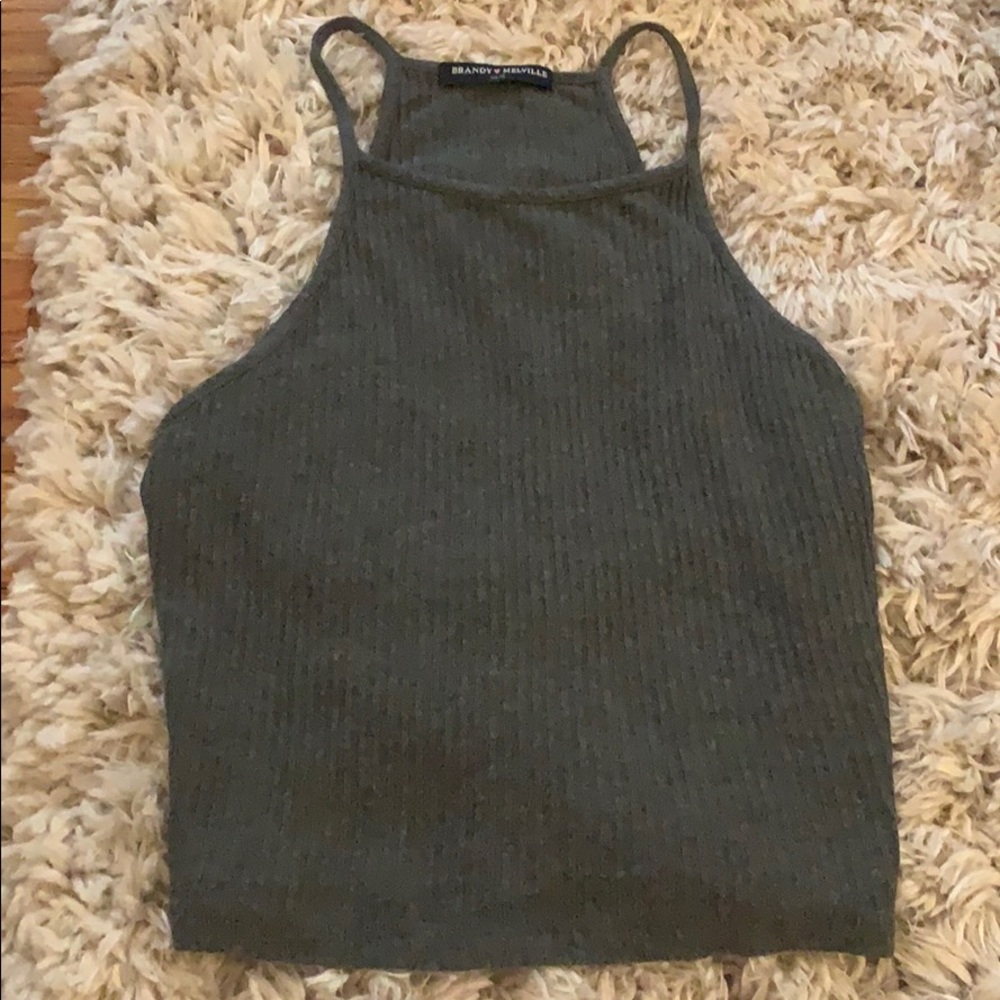 Grey ribbed tank top